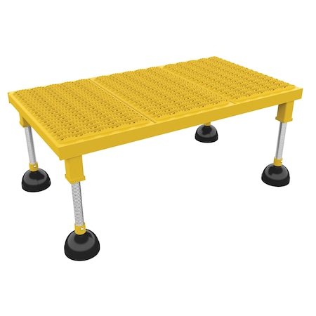 Vestil Portable Adj.Stand, 19x36, High, Serrated, 11.5 Overall Height, Steel, Yellow PAHW-H-1936